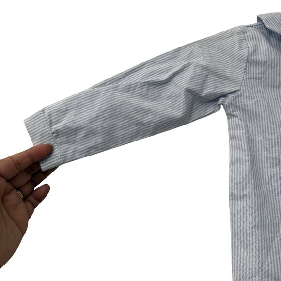 Edgehill Collection Blue Striped Long Sleeve Cotton Button Shirt Boys 18 Months - Picture 3 of 5
